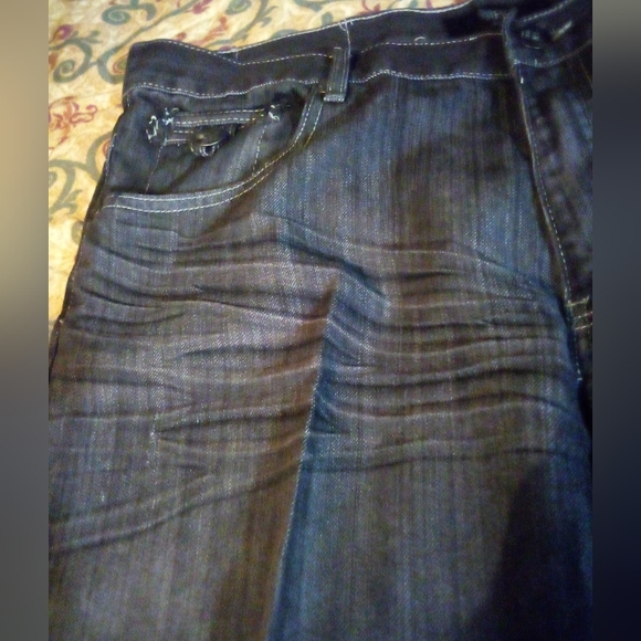 ROK Designer Demin Jeans Style#R9ZB014 Men's 42/33 Black - Picture 5 of 12